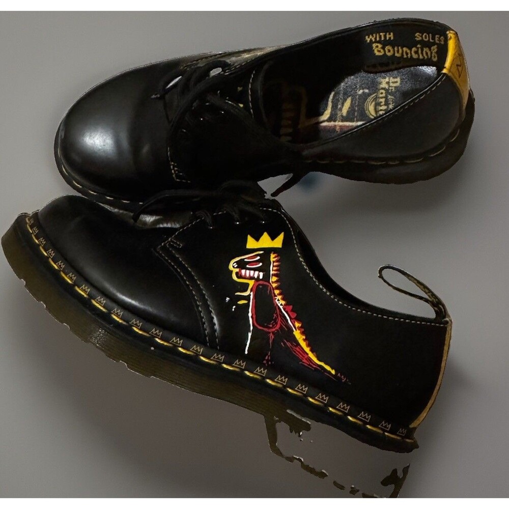 Dr Martens 1461 Jean Michel Basquiat M6 W7 Oxford Shoes Pez Dispenser Dinosaur